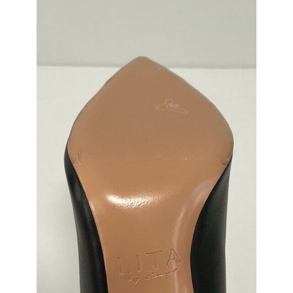 LITA By Ciara Pump Heels Slip On Pointed Toe Stiletto Leather Black 37/6.5 NIB - Picture 7 of 8